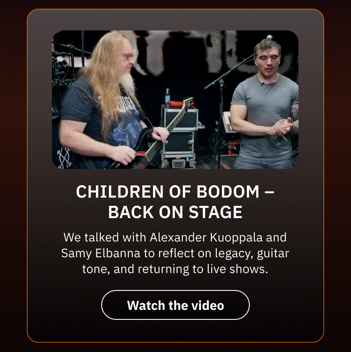 Children of Bodom – Back on Stage We talked with Alexander Kuoppala and Samy Elbanna to reflect on legacy, guitar tone, and returning to live shows.