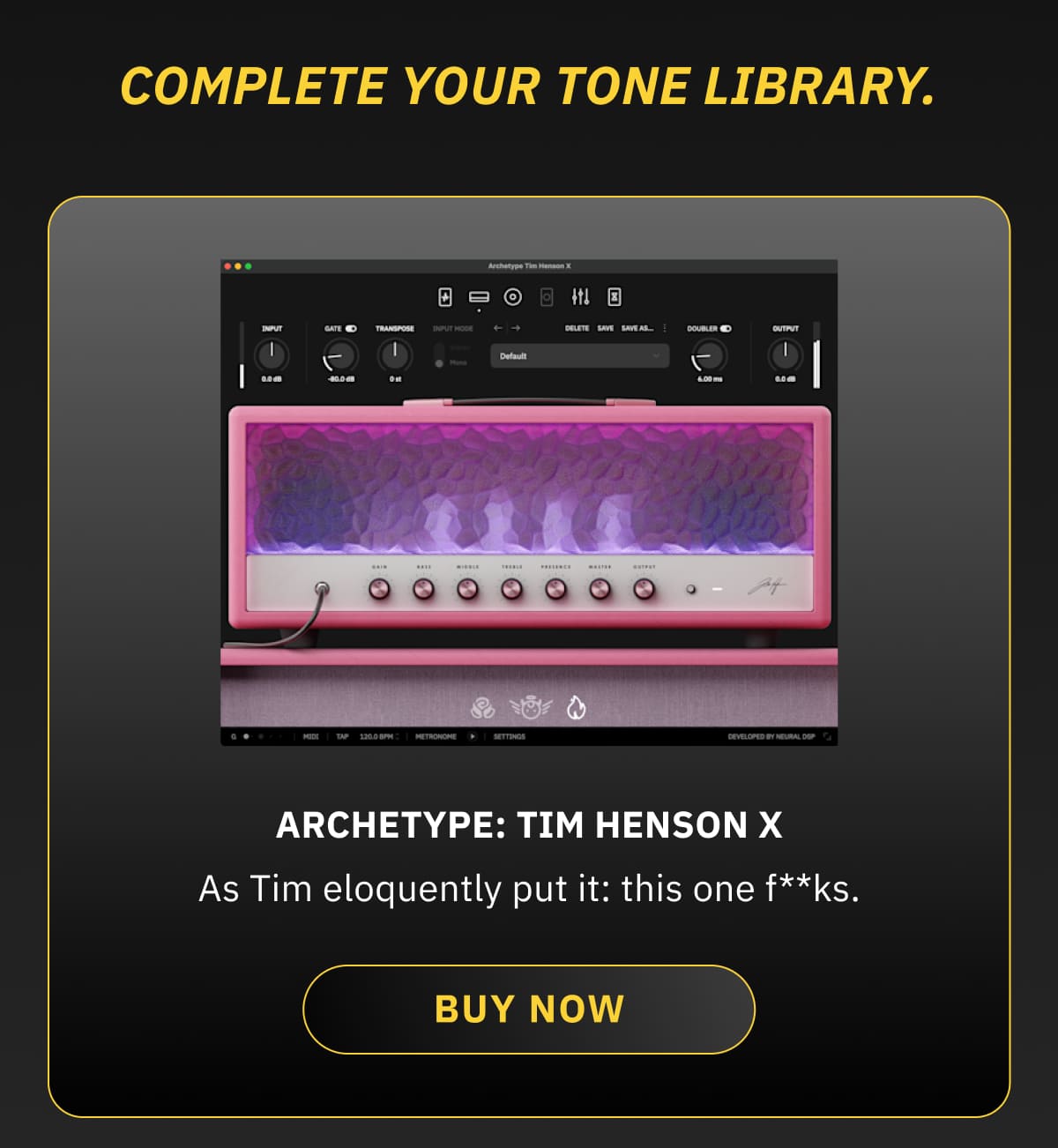 Archetype: Tim Henson X: As Tim eloquently put it: this one f**ks.  BUY NOW