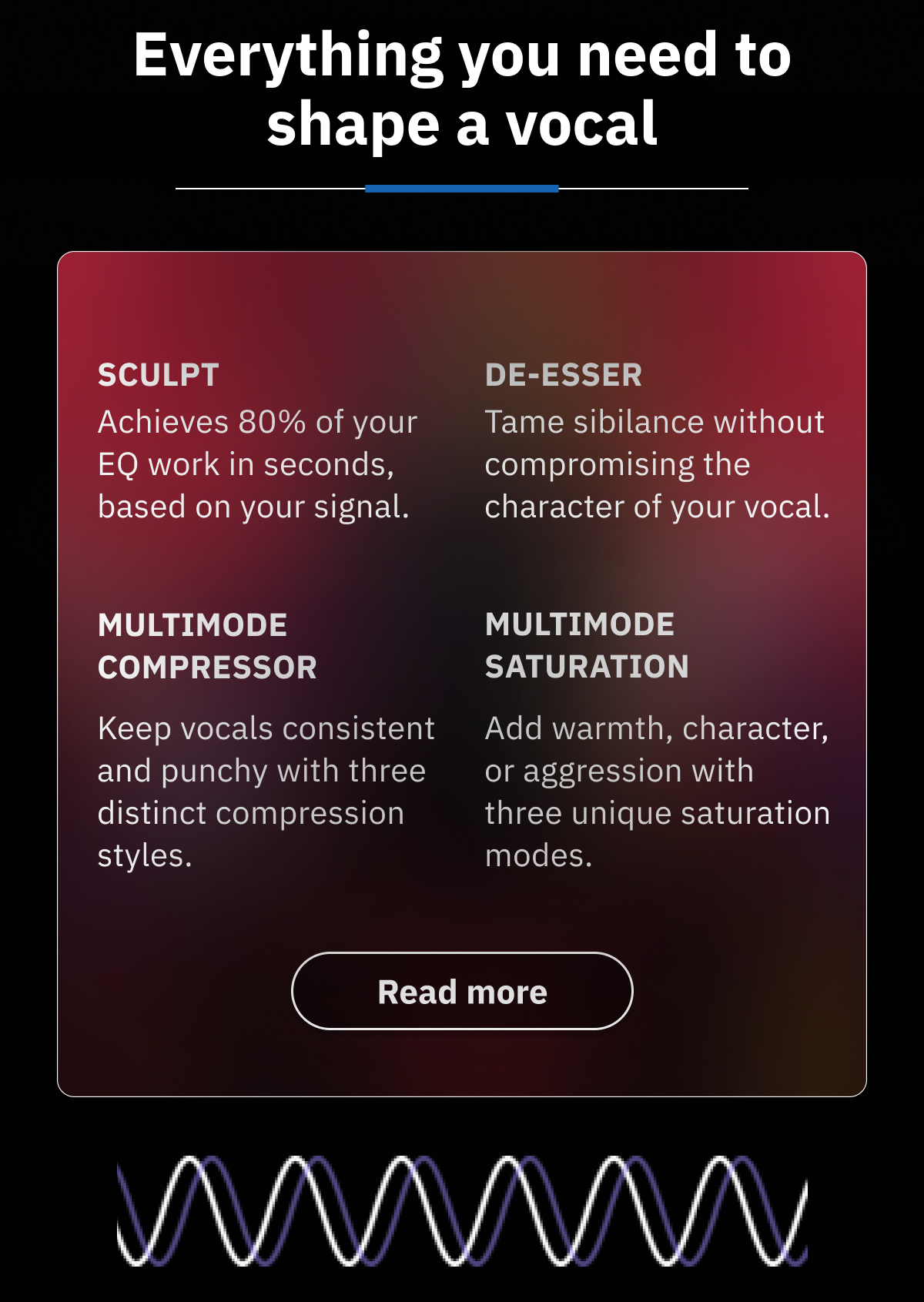 Everything you need to shape a vocal