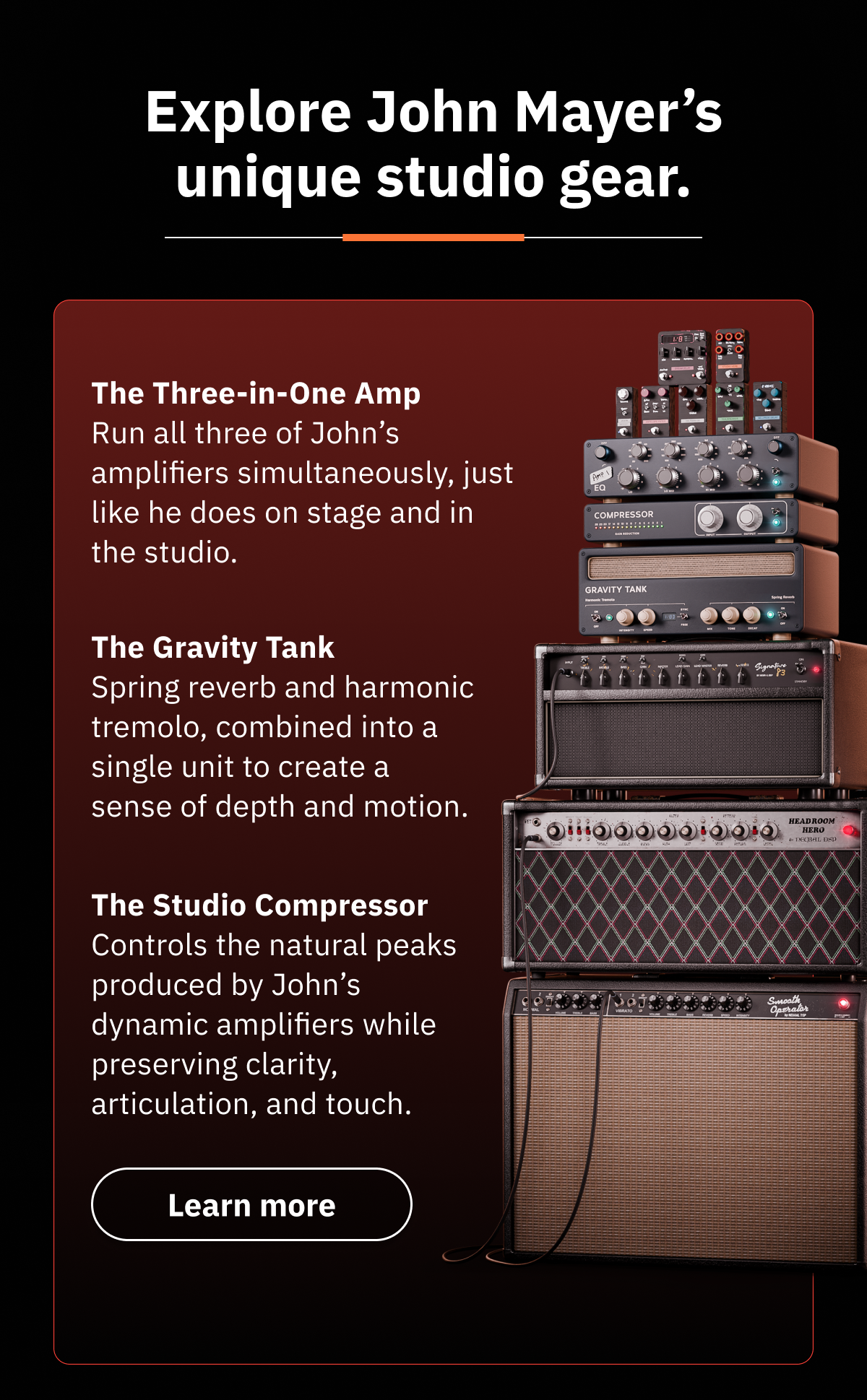 Explore John Mayer’s unique studio gear.