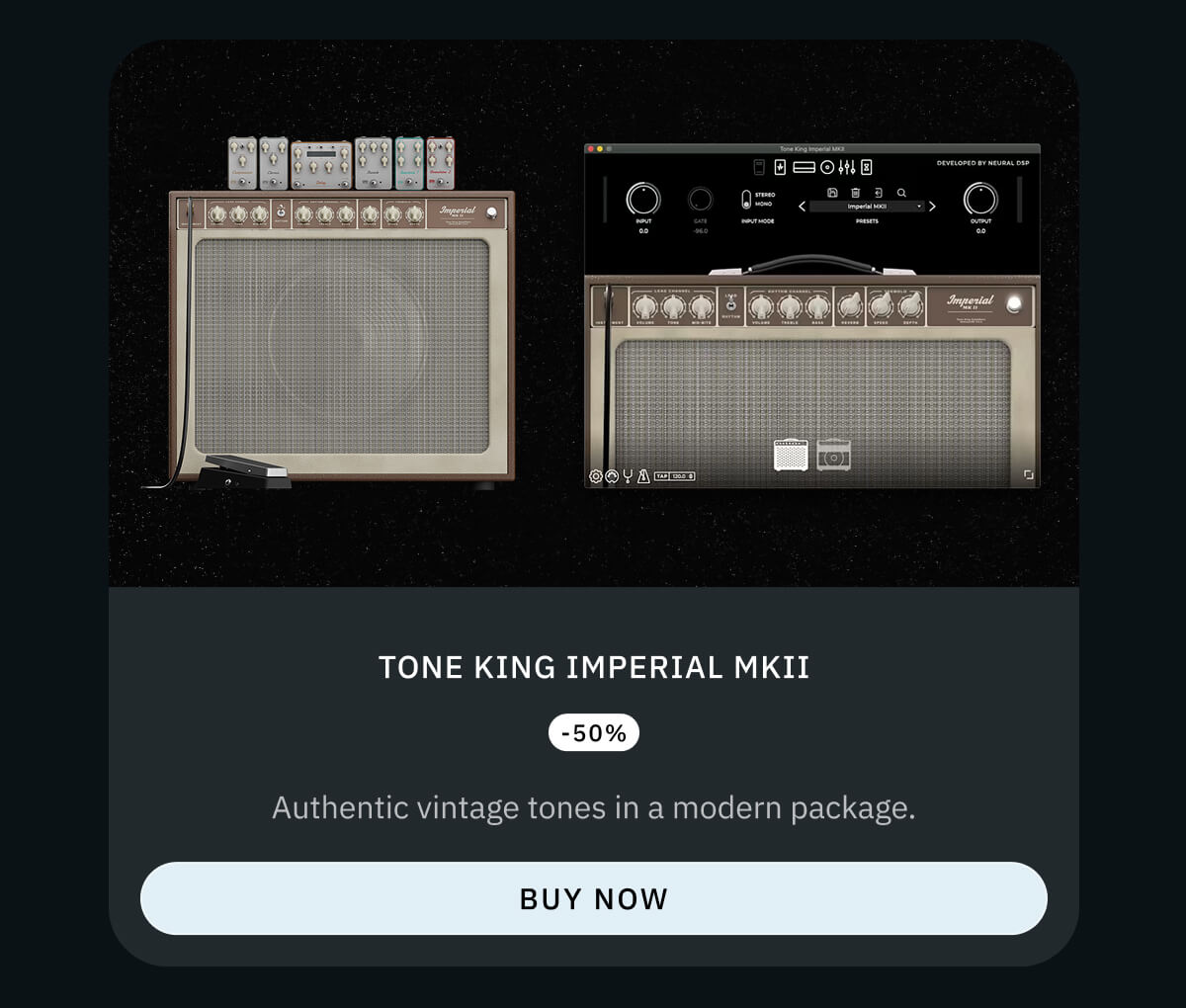 Tone King Imperial MKII -50% Authentic vintage tones in a modern package.