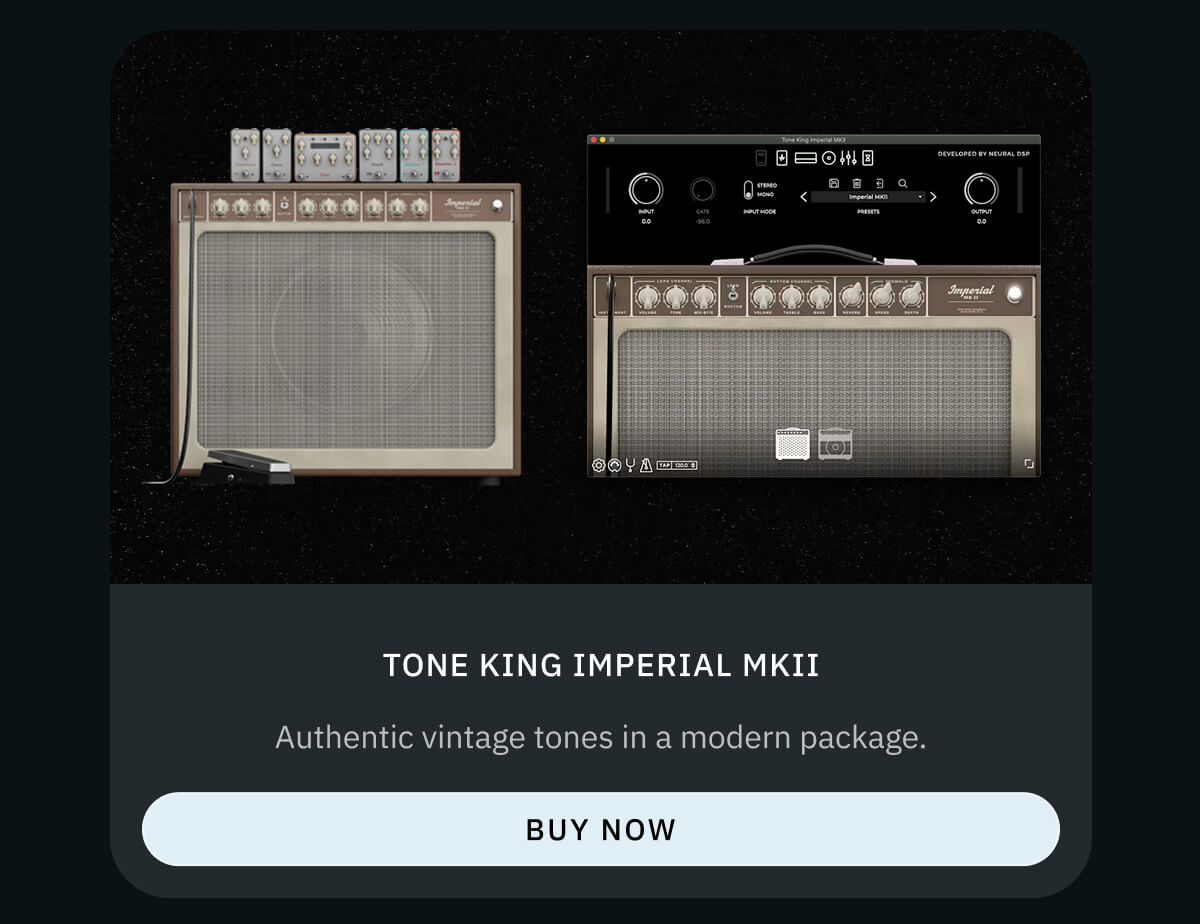 Tone King Imperial MKII Authentic vintage tones in a modern package.