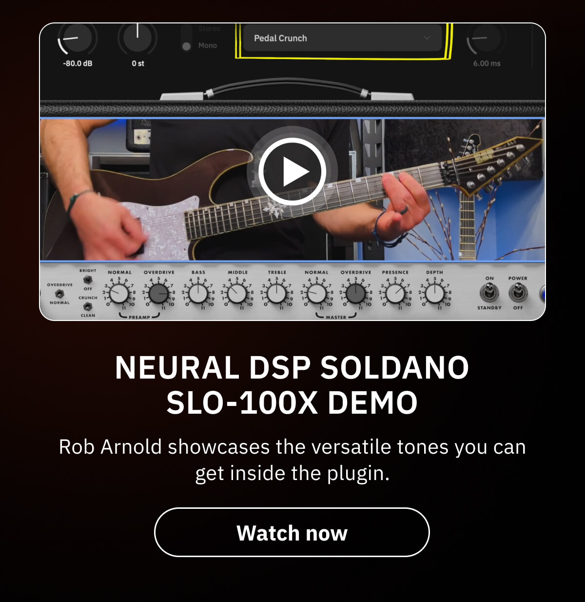 Neural DSP Soldano SLO-100X DEMO Rob Arnold showcases the versatile tones you can get inside the plugin.