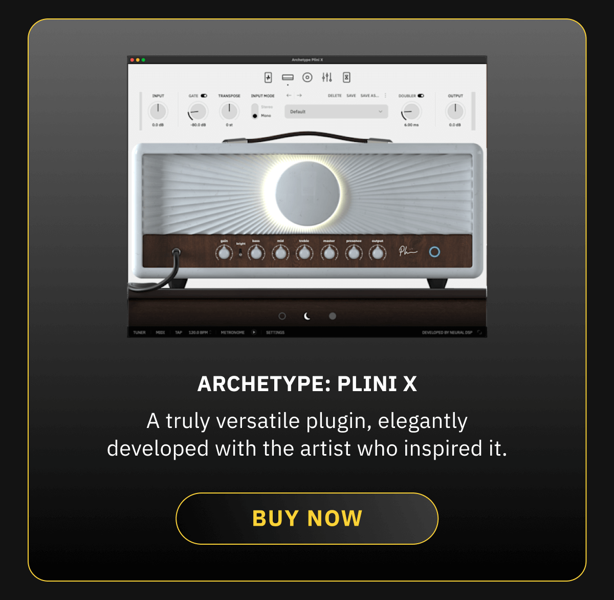 Archetype: Plini X: A truly versatile plugin, elegantly developed with the artist who inspired it.  BUY NOW