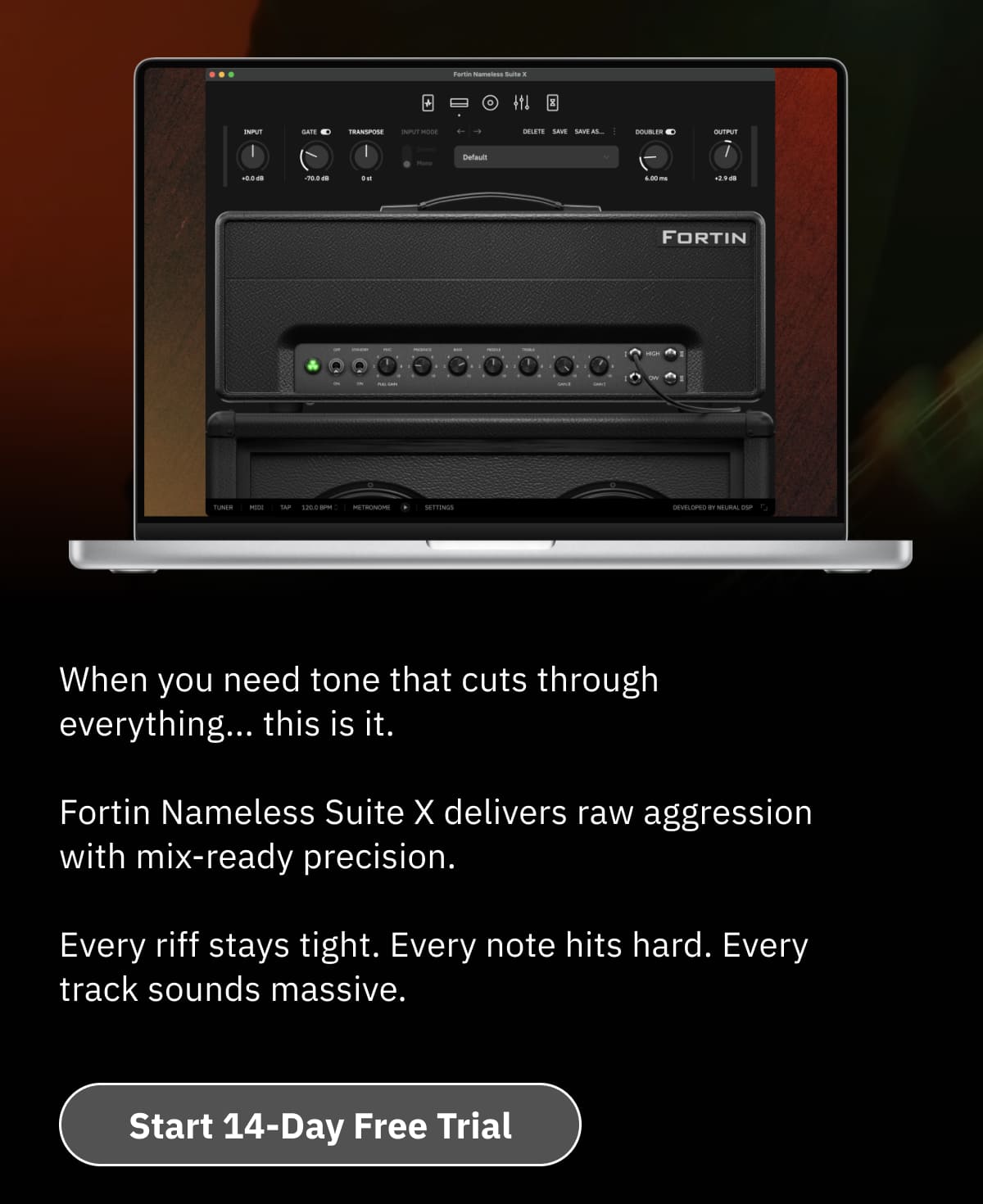 Fortin Nameless Suite X delivers raw aggression with mix-ready precision.  