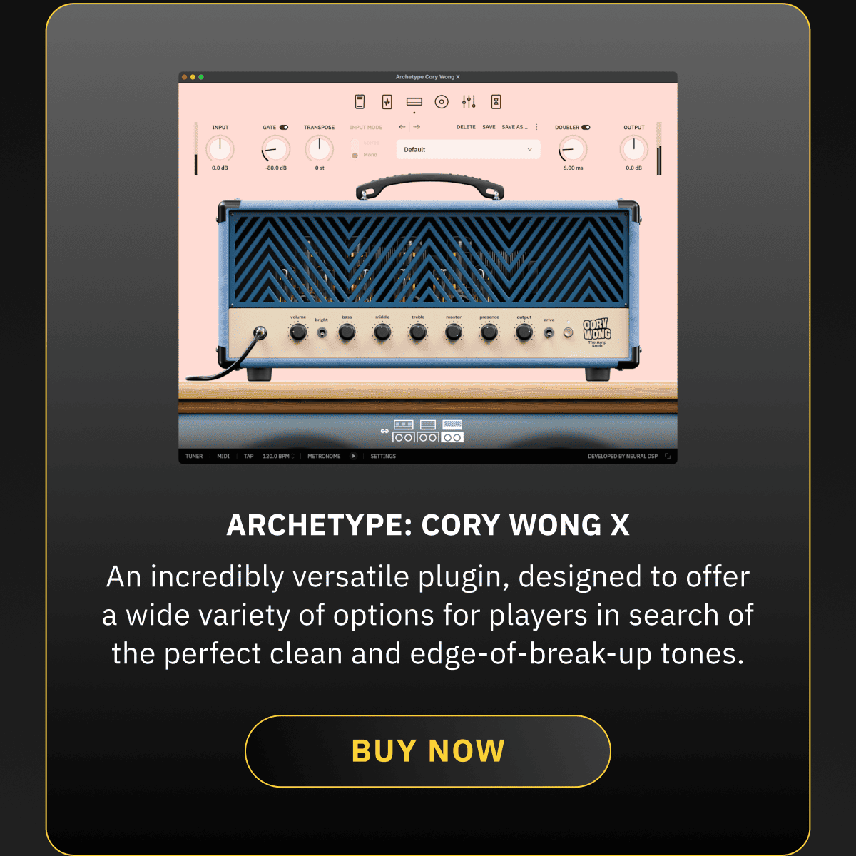 Archetype: Cory Wong X An incredibly versatile plugin, designed to offer a wide variety of options for players in search of the perfect clean and edge-of-break-up tones. BUY NOW