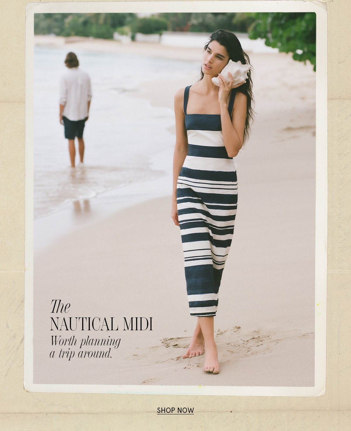 Ella Striped Linen Midi Dress