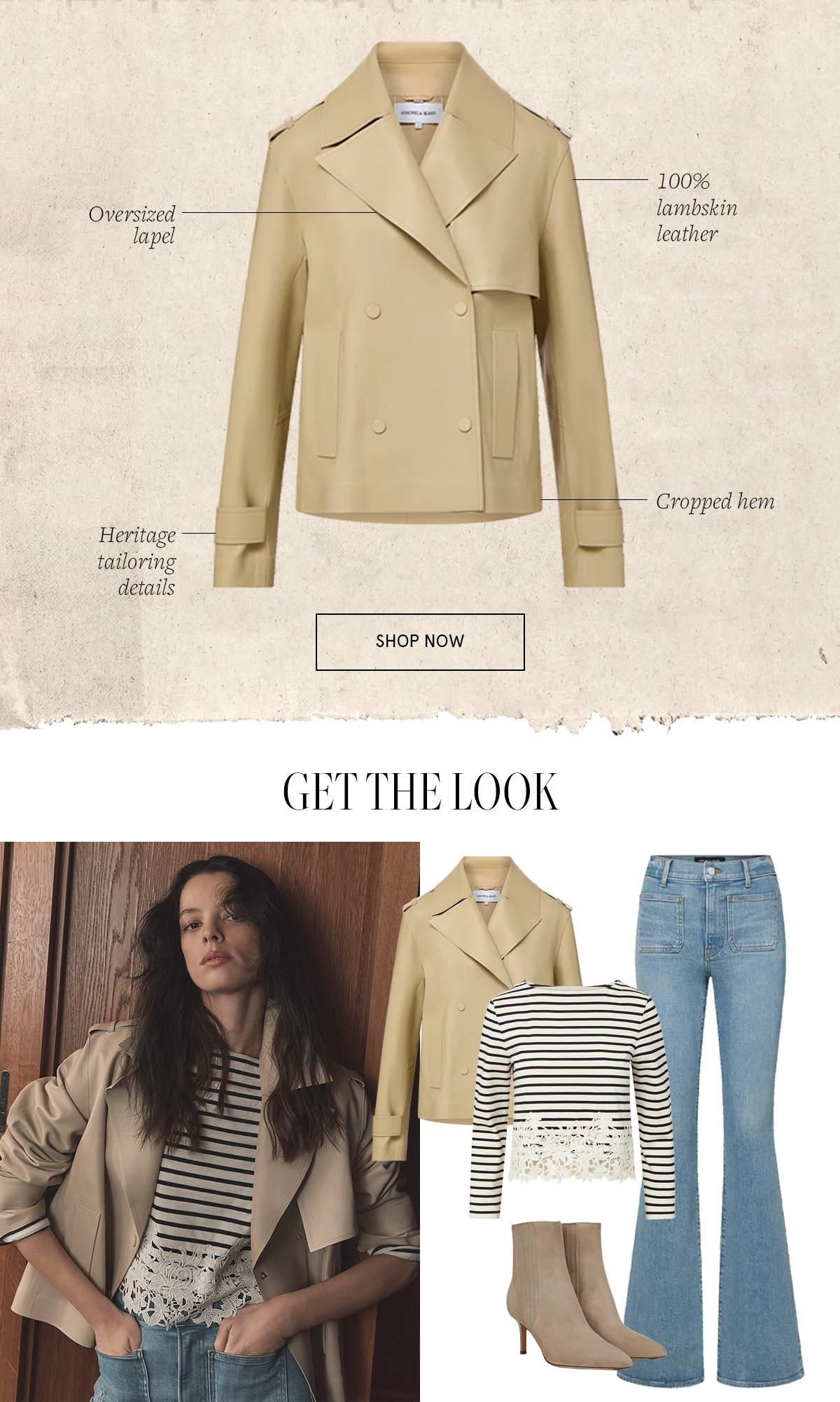 Heathcliff Cropped Leather Trench Coat