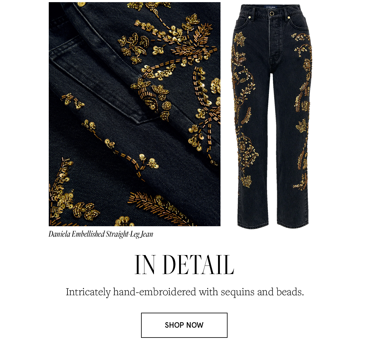 Daniela Embellished Straight-Leg Jean