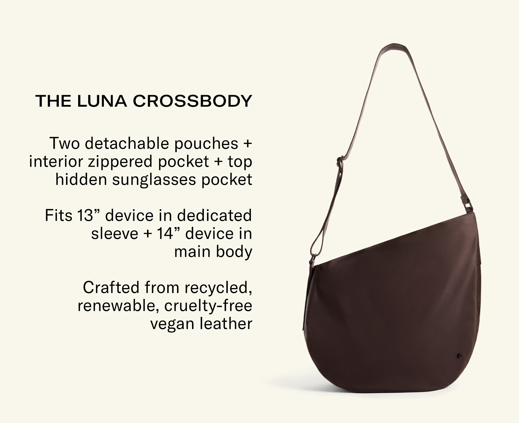 Luna Crossbody features