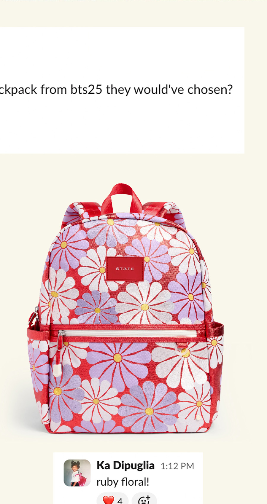 Kane Backpack Ruby Floral
