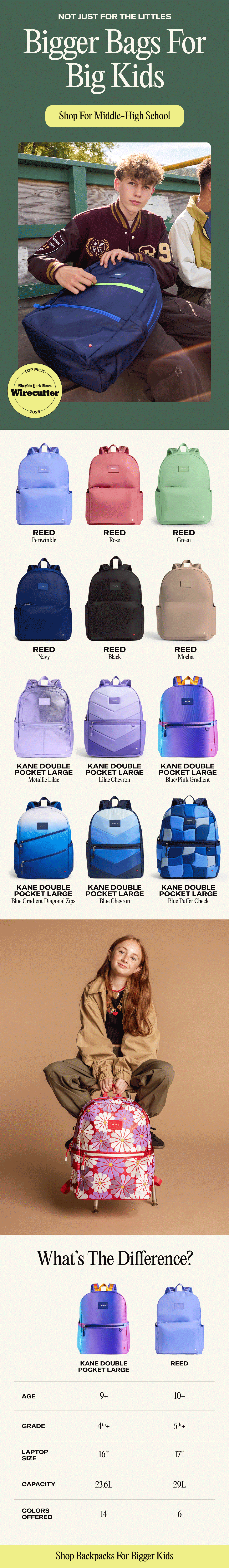 Not Just for the littles Bigger Bags for Big Kids. Shop for Middle-High School