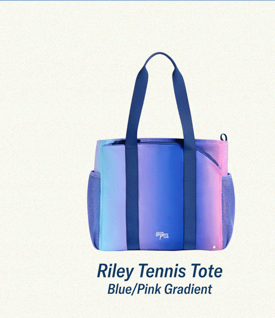 Shop Riley Tennis Tote Blue/Pink Gradient