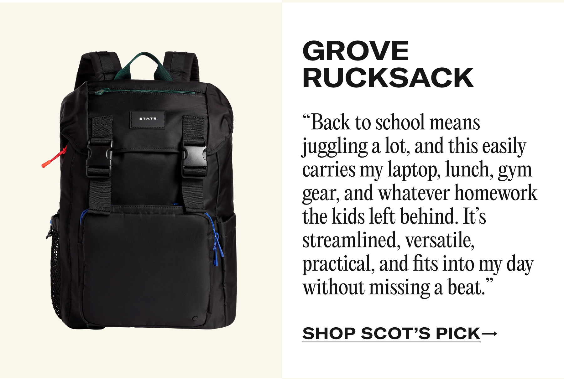 Grove Rucksack quote from Scot