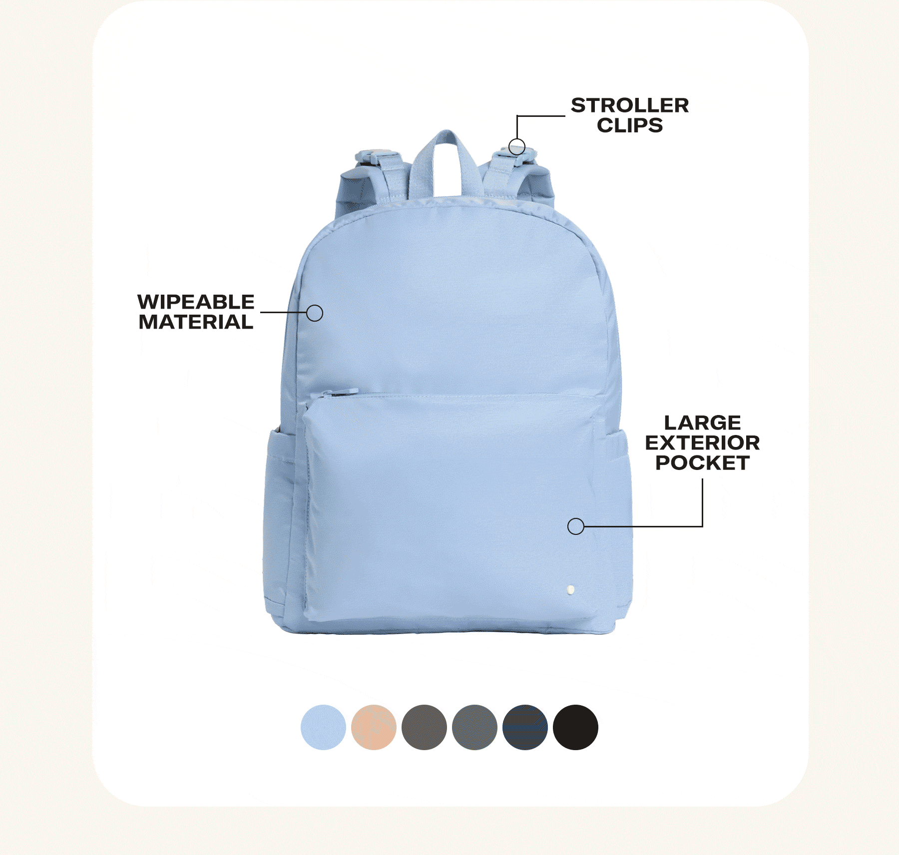 Lorimer Diaper Backpack features