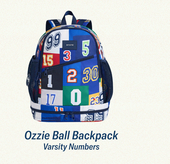 Shop Ozzie Ball Backpack Varsity Numbers 