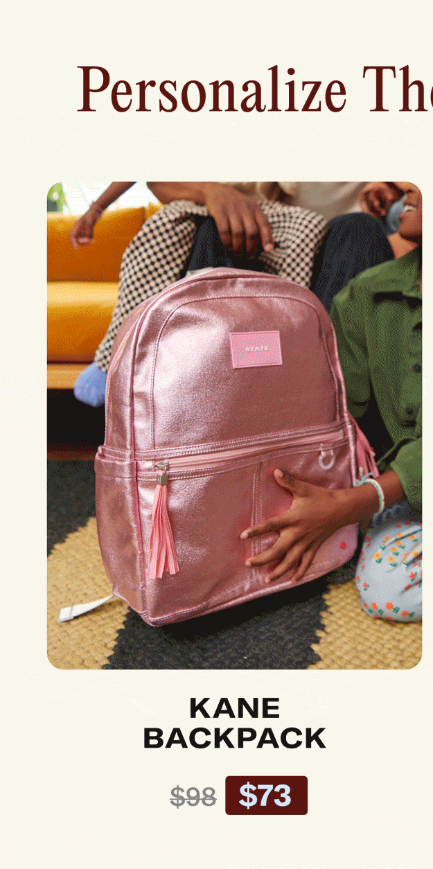 Personalize Kane Backpack Pink/Silver
