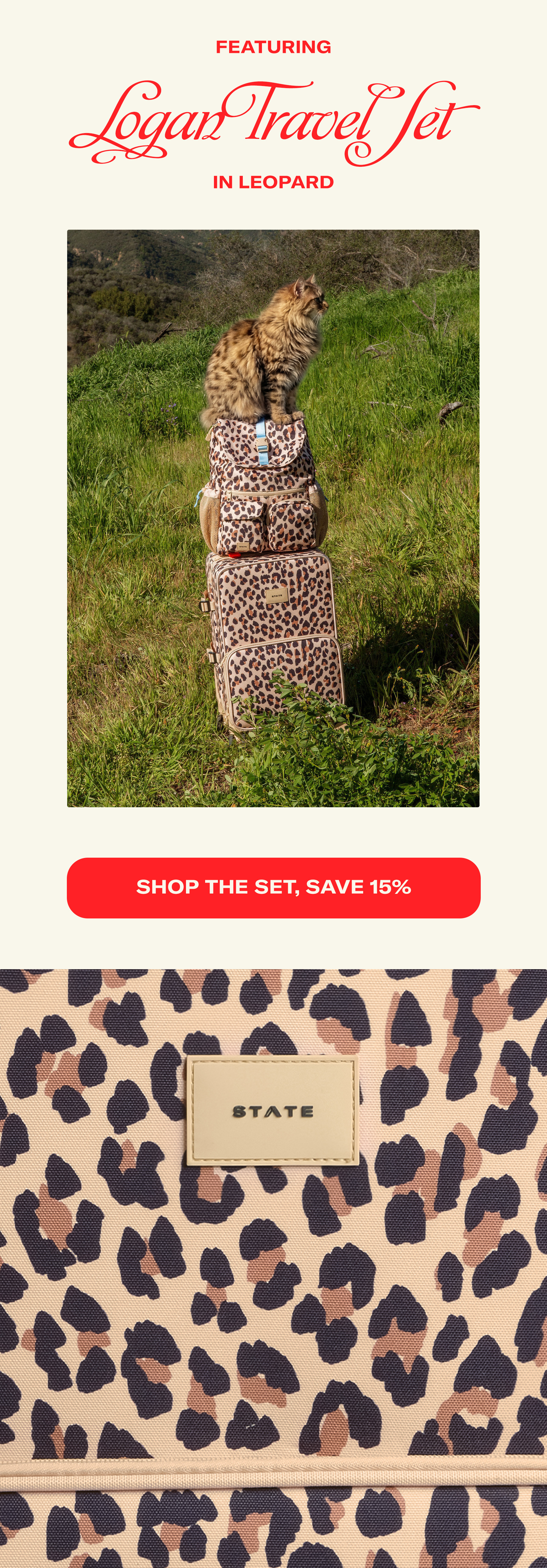 Featuring Logan Travel Set in Leopard