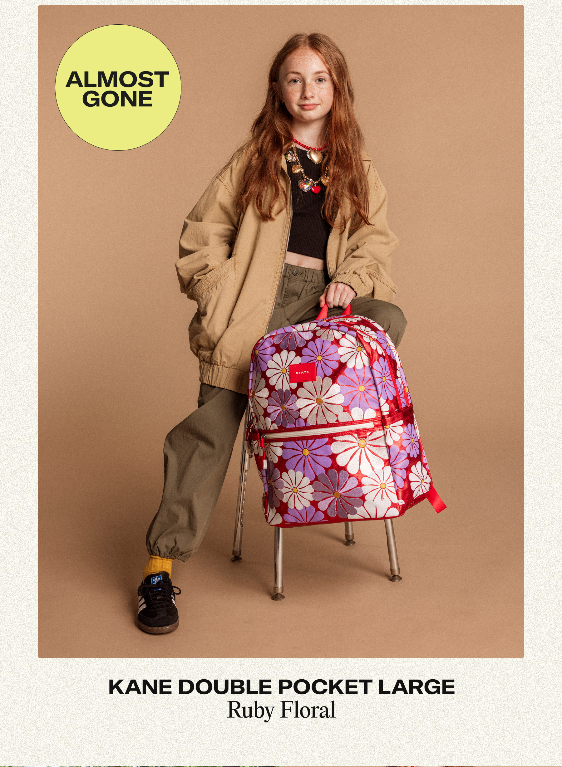 Kane Double Pocket Backpack Ruby floral