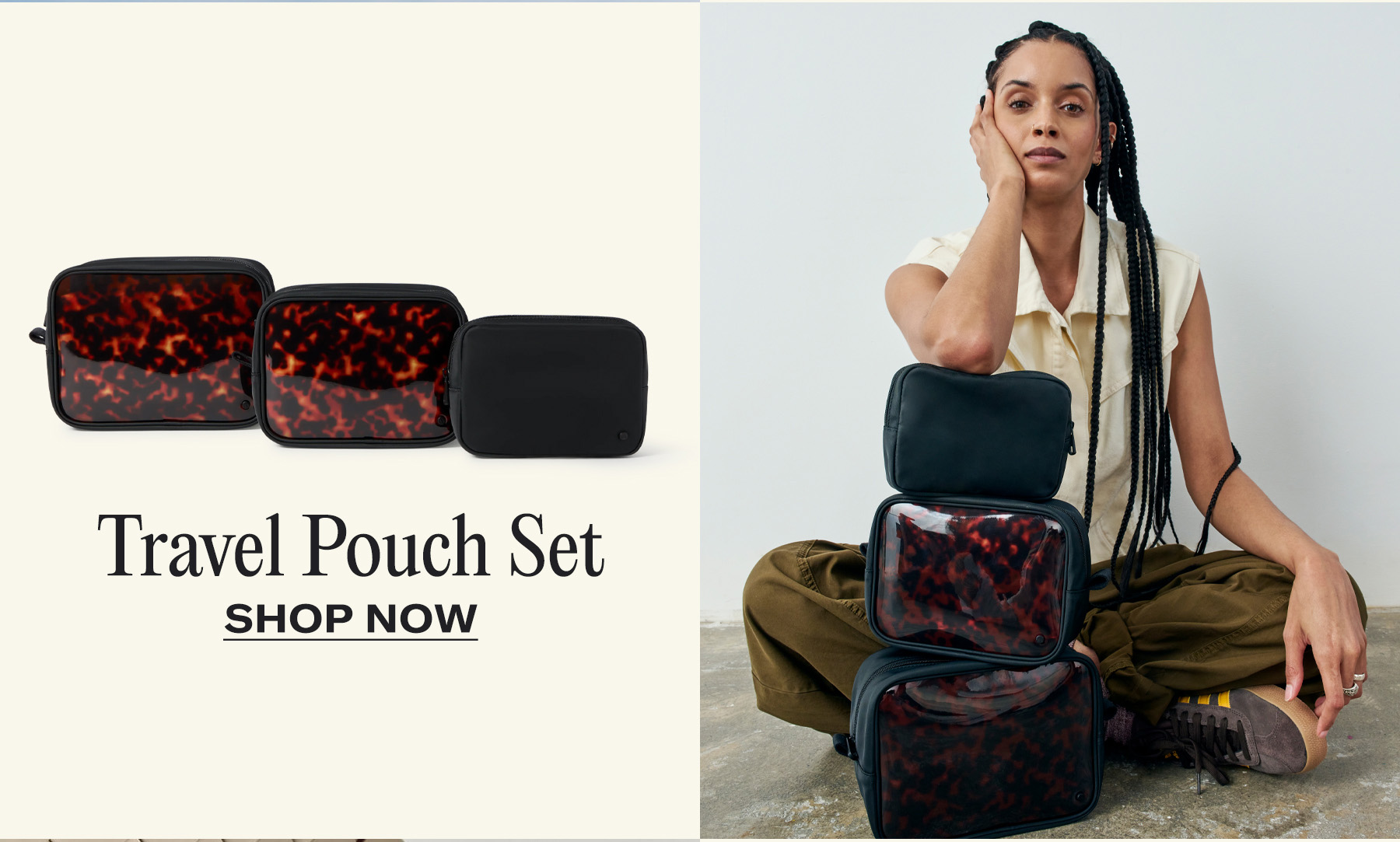 Travel Pouch Set Tortoise