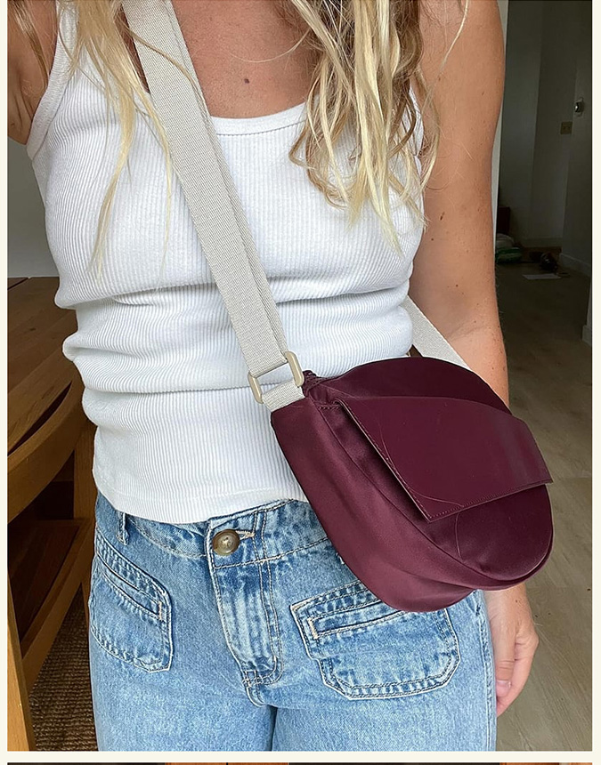 Girls wearing willow crossbody burgundy
