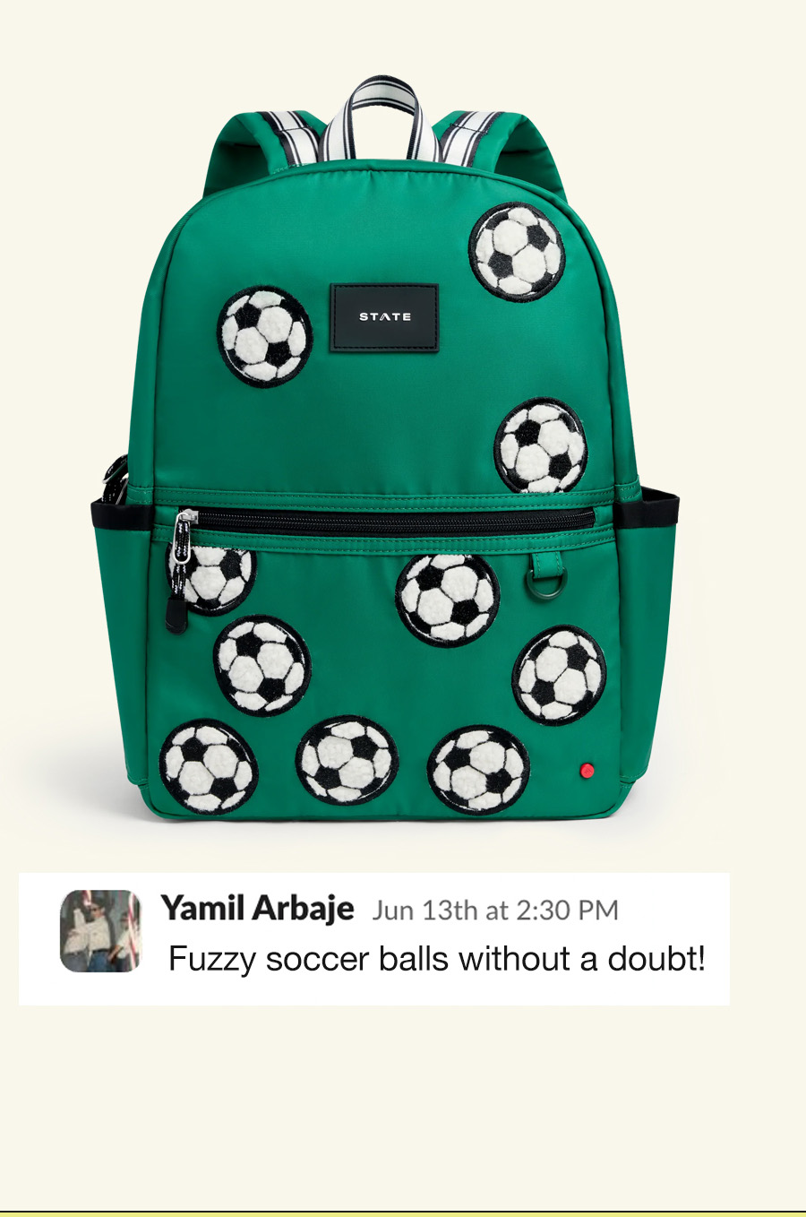 Kane Backpack Green Soccer Balls