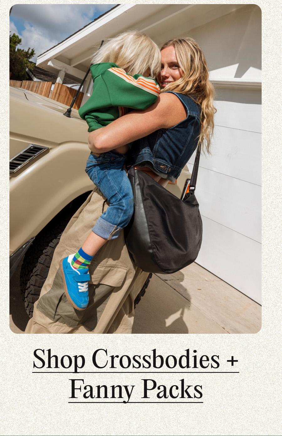 shop crossbodies and fanny packs