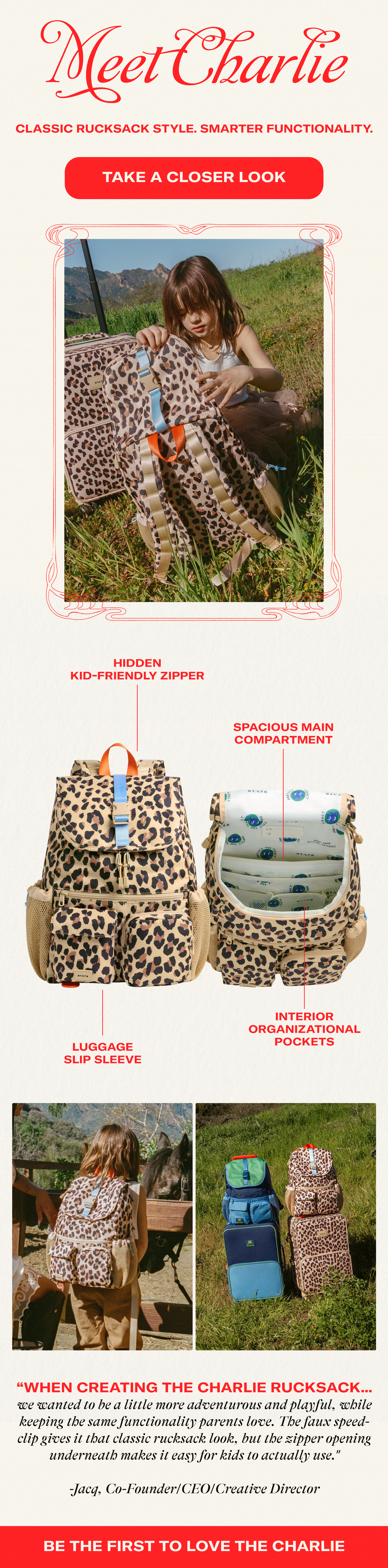 Meet Charlie: Classic Rucksack Style. Smarter Functionality