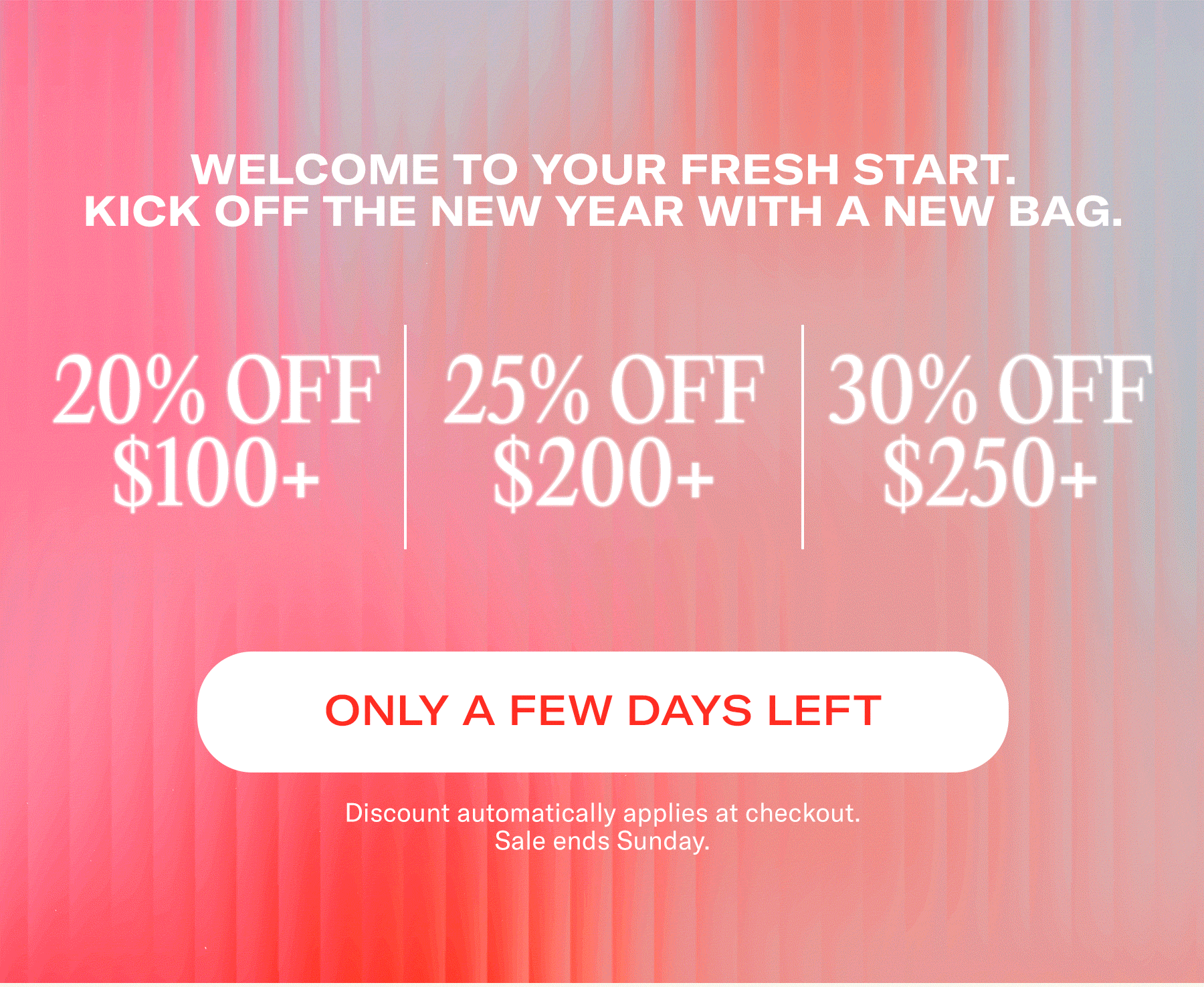 Welcome to your fresh start kick of the new year with a new bag