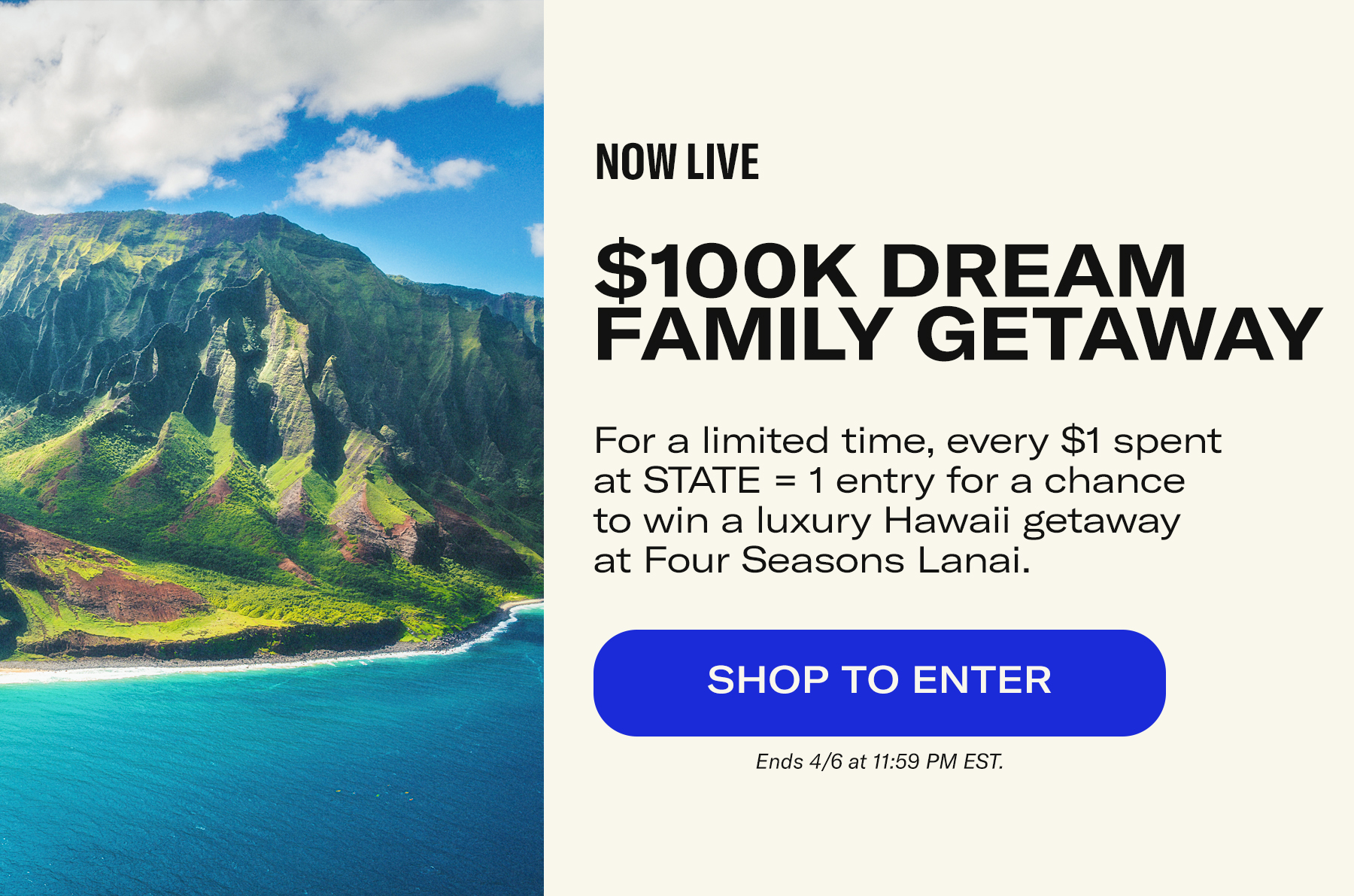 NOW LIVE $100K Dream Family Getaway