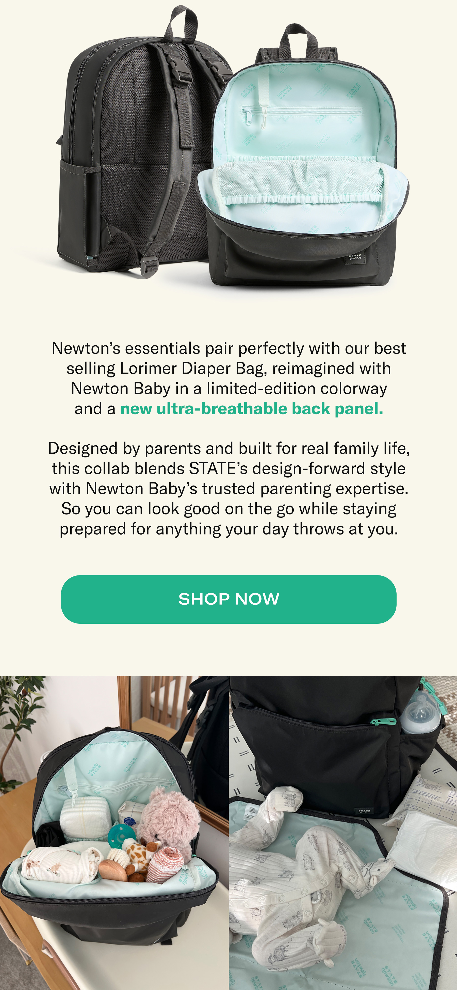 STATE x Newton Baby Lorimer Diaper Bag