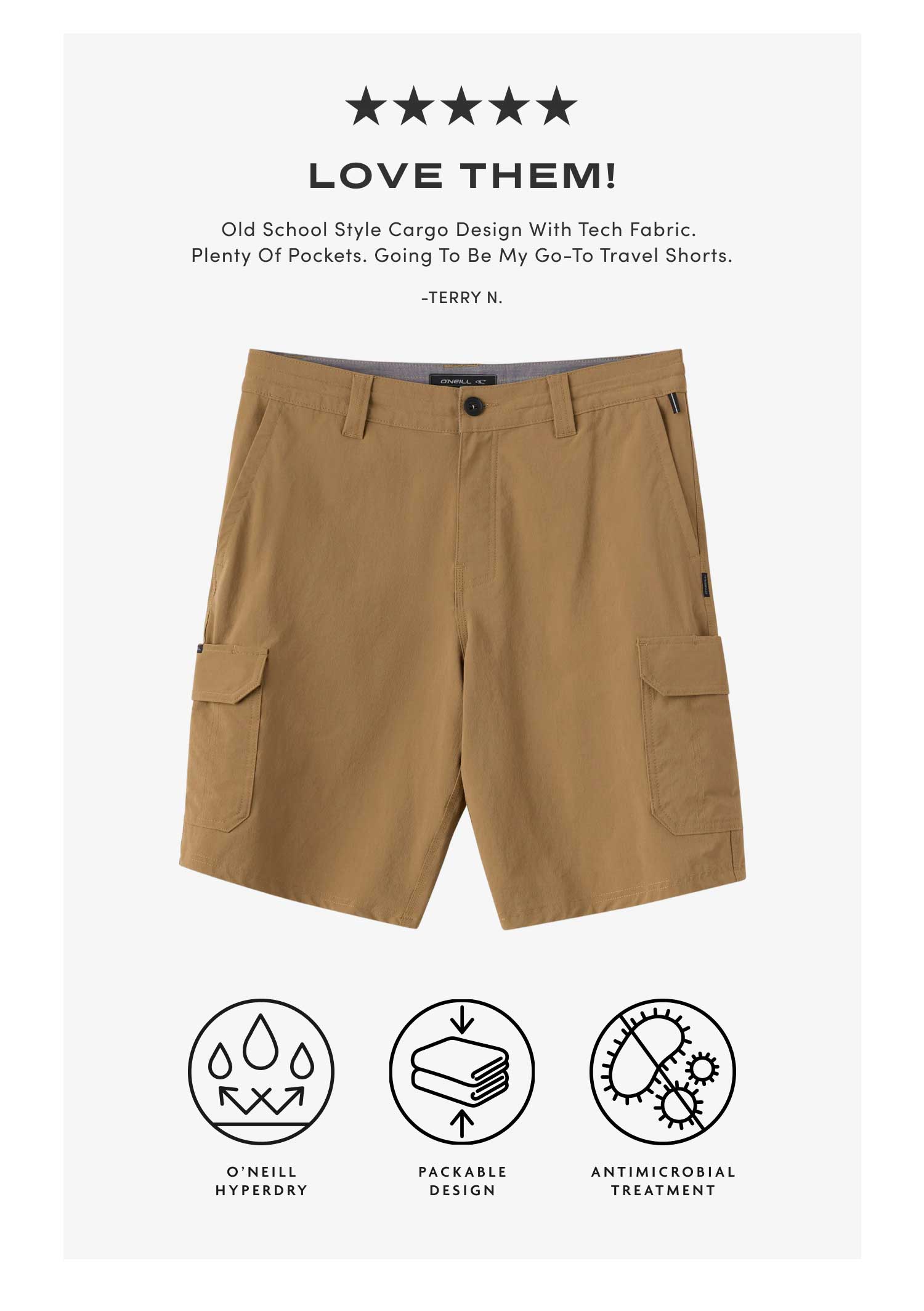 TRVLR Cargo 20" Hybrid Shorts
