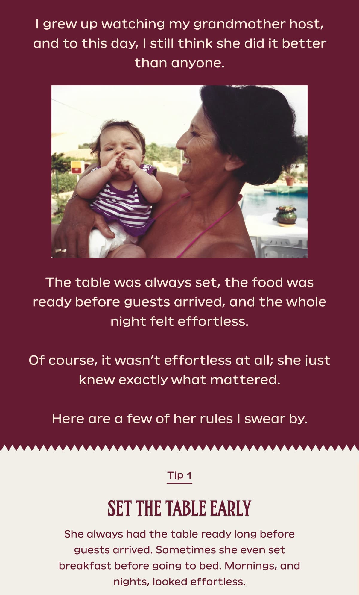 grandmother hosting tips