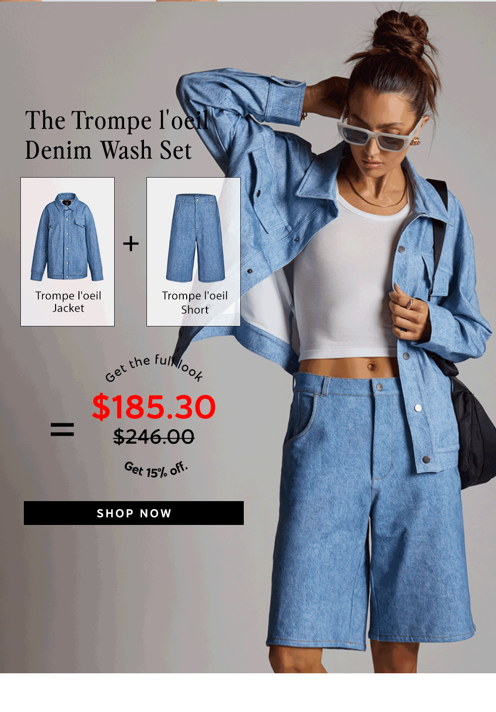 Trompe l'oeil Denim Wash Set. Shop Now