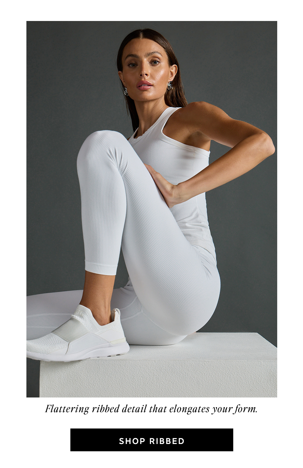 Flattering ribbed detail that elongates your form. Shop RIbbed 
