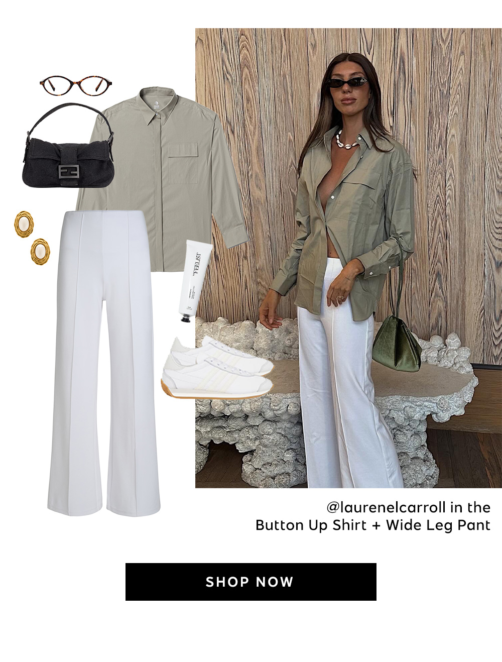 Button Up Shirt + Wide Leg Pant | Shop Now