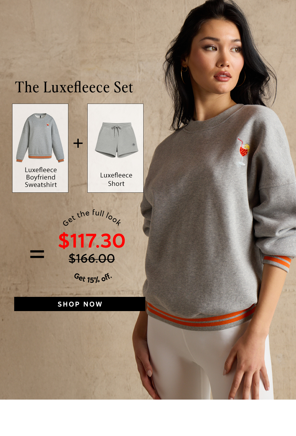 Luxefleece Boyfriend Sweatshirt & Short. Shop Now