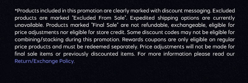 Return/Exchange Policy.