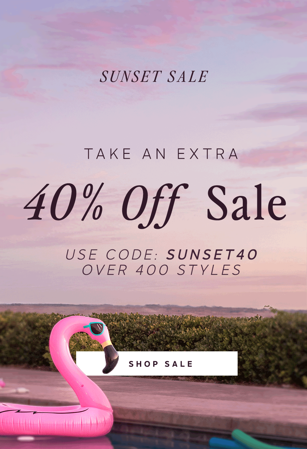 Take an extra 40% off already marked down styles. | Shop Now