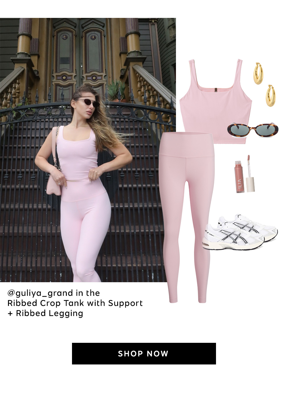 Ribbed Crop Tank with Support + Ribbed Legging | Shop Now