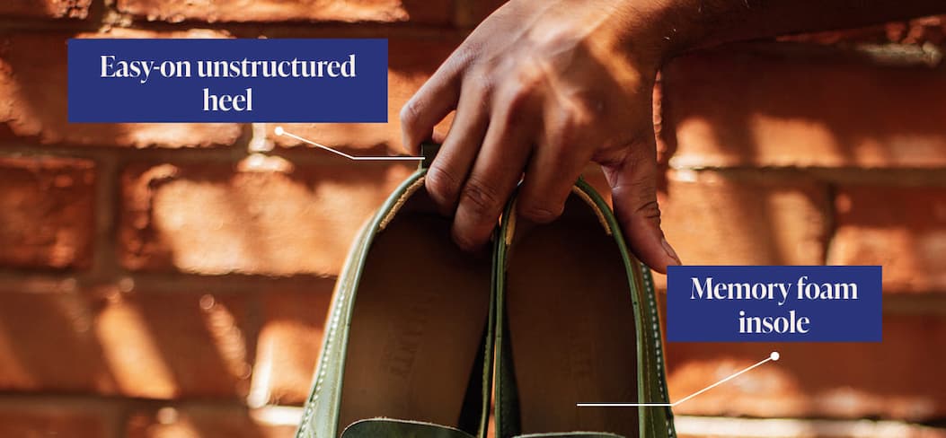 Easy-on unstructured heel | Memory foam insole