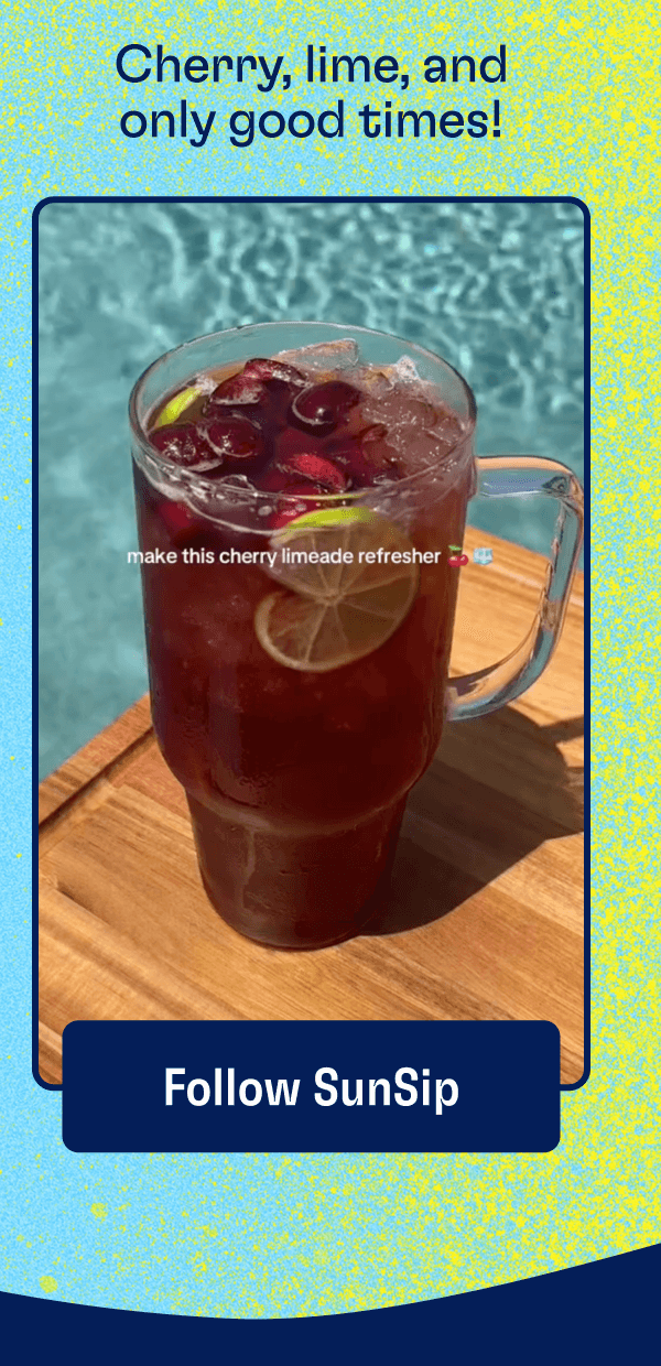 Cherry, lime, and only good times! | Follow SunSip