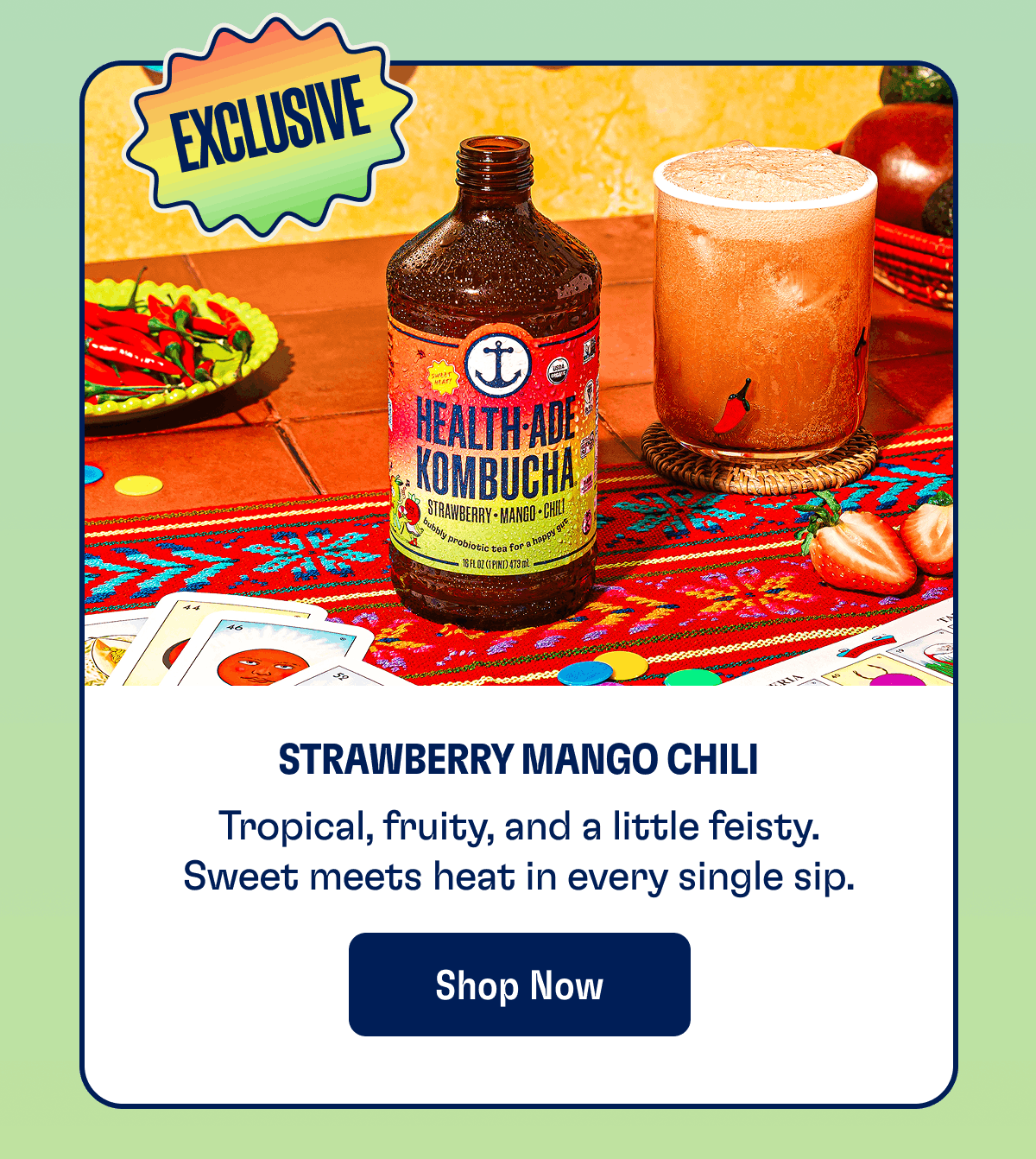 Exclusive | Strawberry Mango Chili | Tropical, fruity, and a little feisty. Sweet meets heat in every single sip. | Shop Now