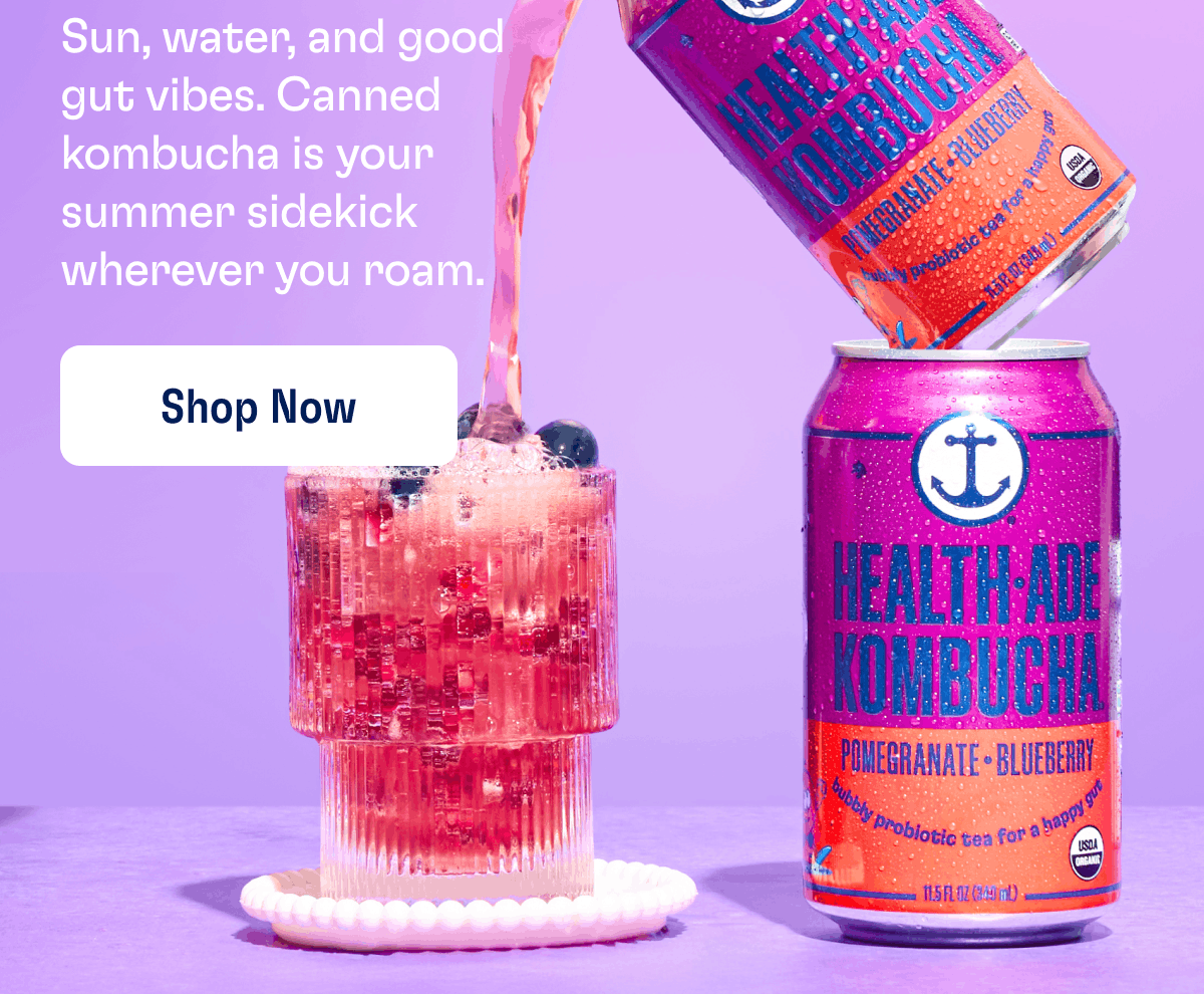 Sun, water, and good gut vibes. Kombucha in cans is your summer sidekick wherever you roam. Shop now