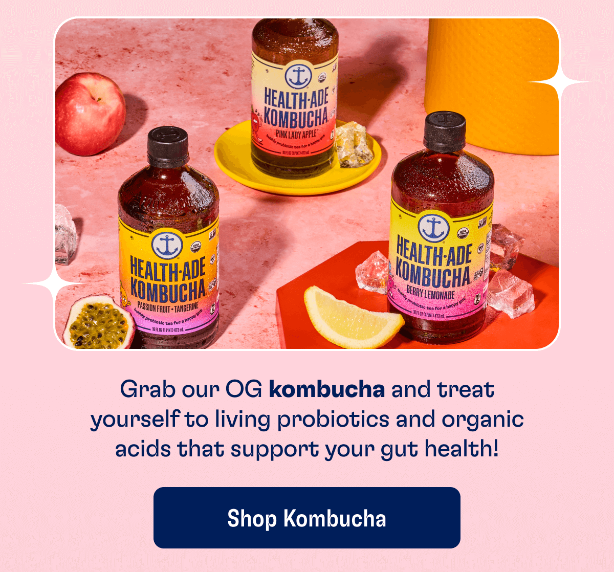 Grab our OG kombucha and treat yourself to living probiotics and organic acids that support your gut health! | Shop Kombucha