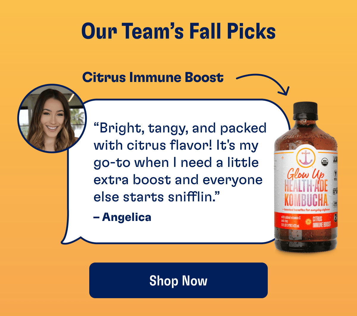 Our Team's Fall Picks | Citrus Immune Boost | “Bright, tangy, and packed with citrus flavor! It's my go-to when I need a little extra boost and everyone else starts snifflin.” - Angelica | Shop Now