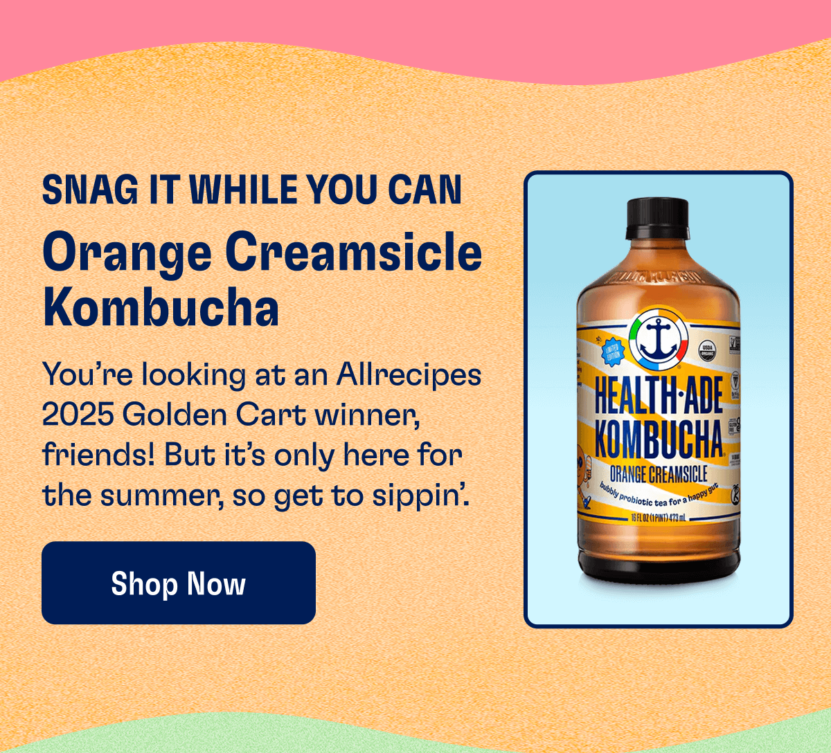 Snag It While You Can - Orange Creamsicle Kombucha: You’re looking at an Allrecipes 2025 Golden Cart winner, friends! But it’s only here for the summer, so get to sippin’. | Shop Now