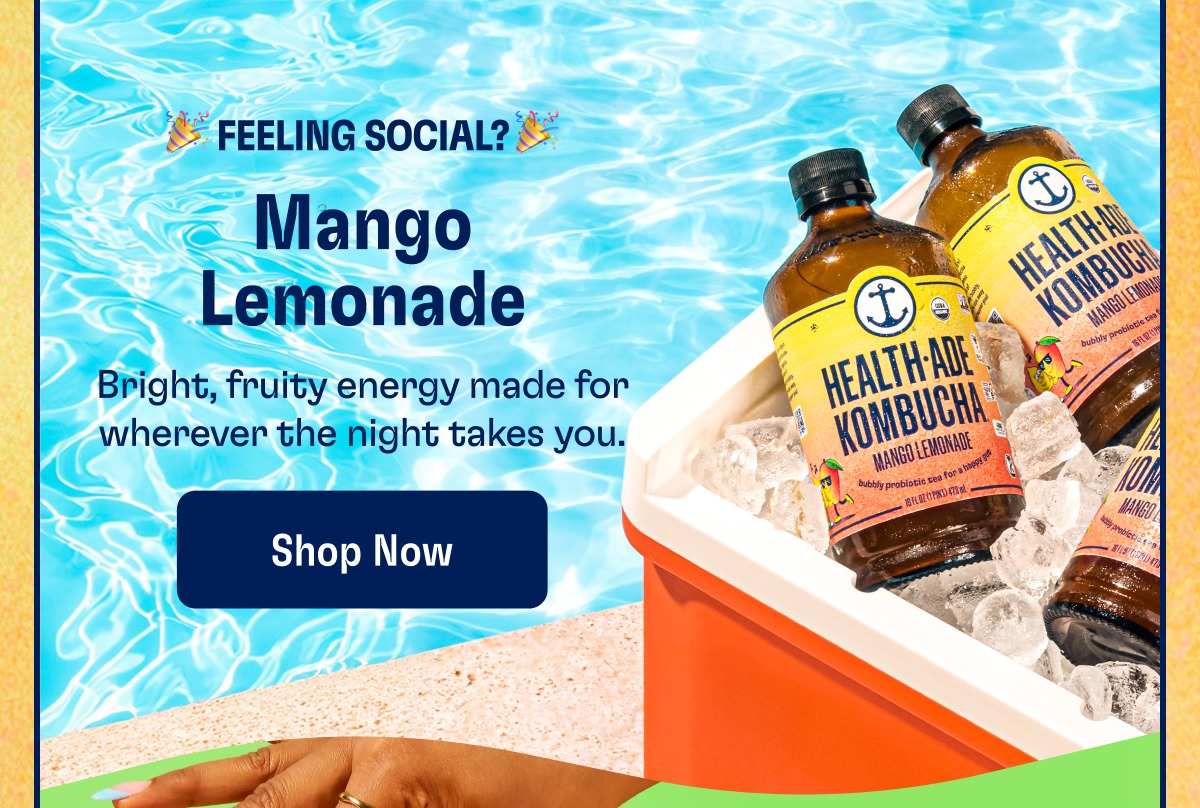 🎉 Feeling Social? 🎉 Mango Lemonade Bright, fruity energy made for wherever the night takes you. Shop Now