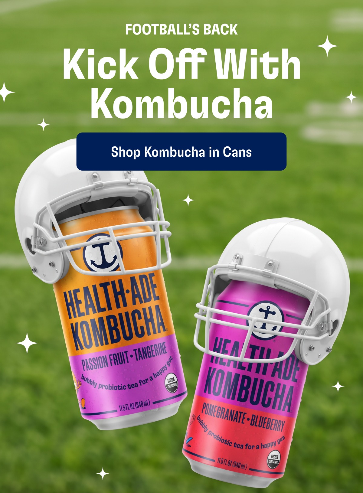 Football’s Back Kick Off With Kombucha Shop Kombucha in Cans