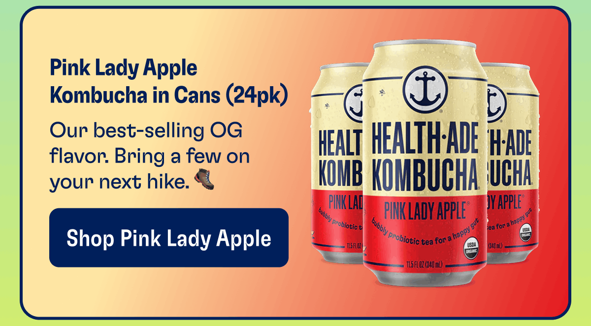 Pink Lady Apple Kombucha in Cans (24pk)﻿ | Our best-selling OG flavor. Bring a few on your next hike. 🥾 | Shop Pink Lady Apple